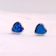 925 Sterling Silver Blue Heart Jugnu Stud Earrings